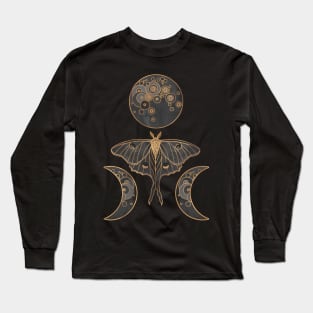 Luna Moth and Triple Moon - DARK Long Sleeve T-Shirt